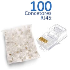 Kit Com 100 Conectores Macho Rj-45 Cat5e